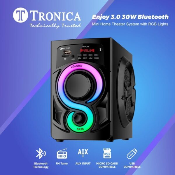Second image of TRONICA Enjoy 3.0 30W Bluetooth Mini Home Theater System with RGB Lights