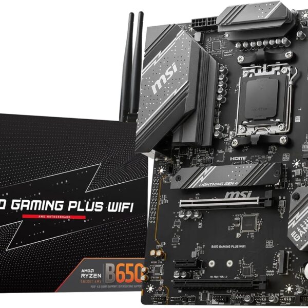 MSI B650 GAMING PLUS WIFI AM5 ATX Motherboard, AMD B650 Chipset, 4x DDR5 / 192GB Max Capacity