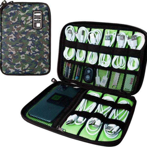 Second image of Electronics Organizer Bag, Portable Cable Organizer Case Travel Electronic Accessories Storage