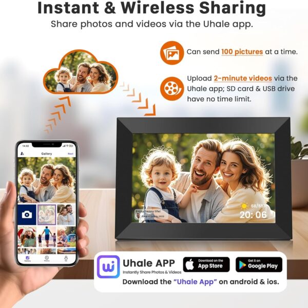 Second image of FANGOR 10.1 Inch WiFi Digital Picture Frame 1280x800 HD IPS Touch Screen