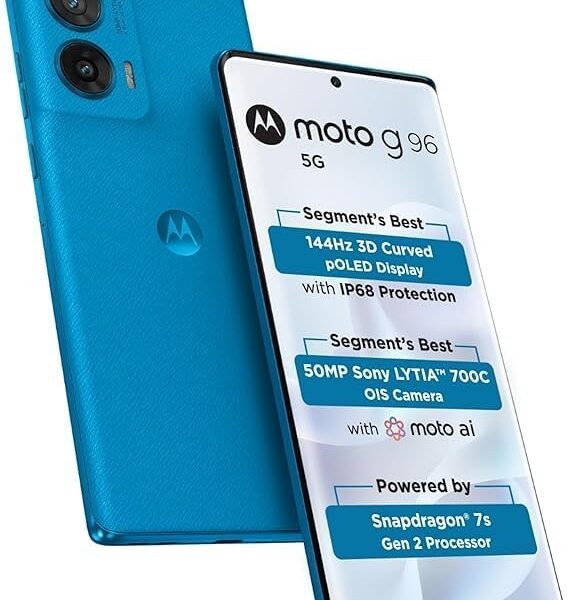 Motorola G96 5G (Dresden Blue, 8GB RAM, 128GB Storage)