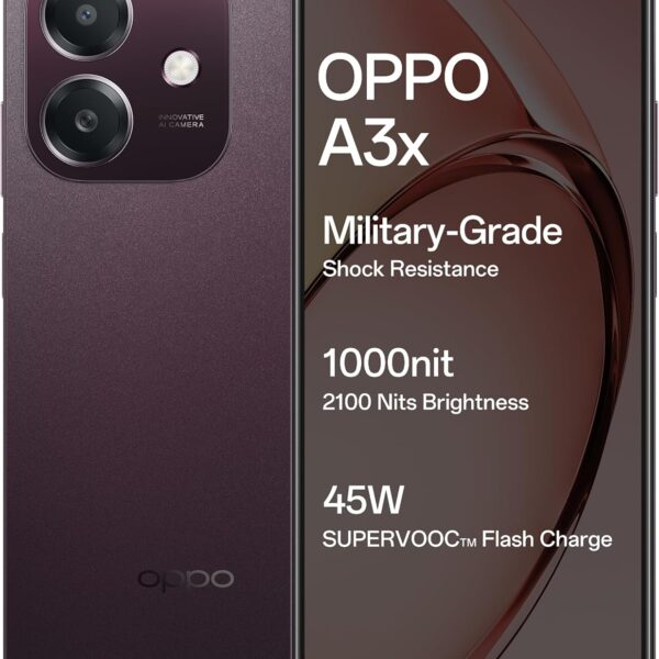 OPPO A3X 4G (Nebula Red, 4GB RAM, 64GB Storage) with Offer