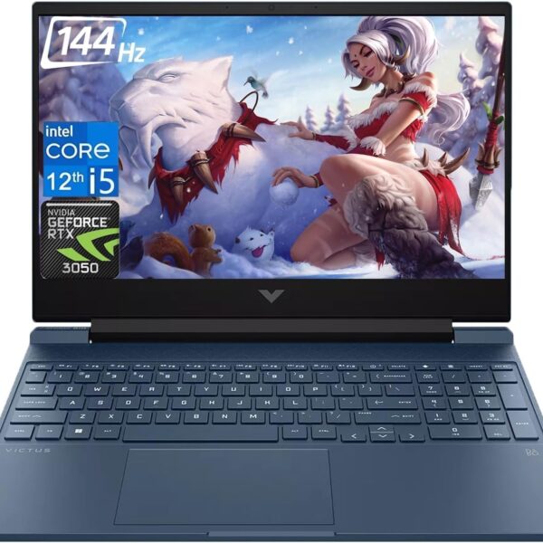 Second image of HP Victus 15.6 i5 Gaming Laptop, 15.6" FHD 1920x1080 144Hz, Intel Core i5-12450H, NVIDIA GeForce RTX 3050, 32GB RAM, 1TB SSD, Backlit KB, Touchpad, SD Card Reader,(UPGRADE)